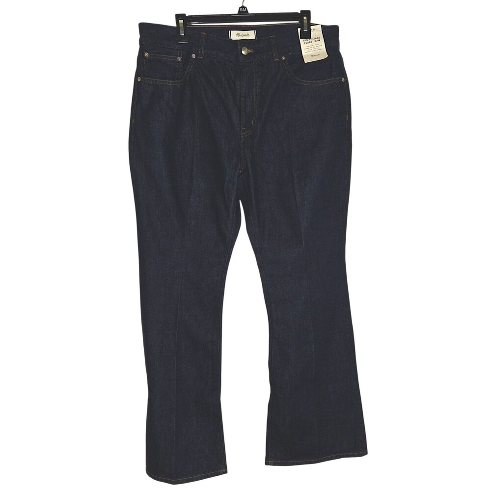 Madewell The Vintage Flare Jean Blue Dark Wash Denim High Rise 34 70s Retro Boho